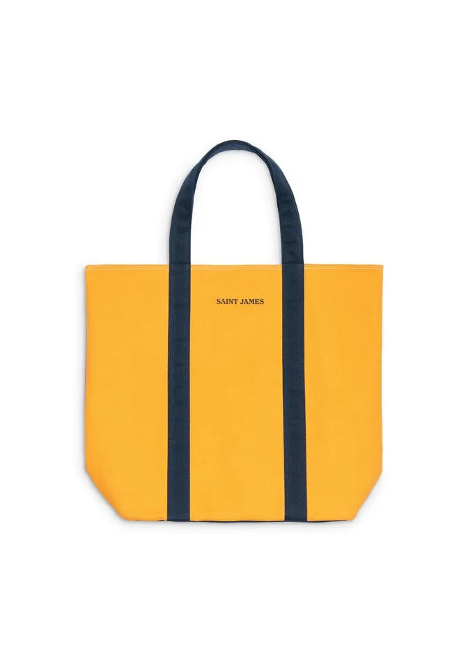 Cabas Reversible Tote Bag 100 Cotton Tangerinepink Women Saint James Bags