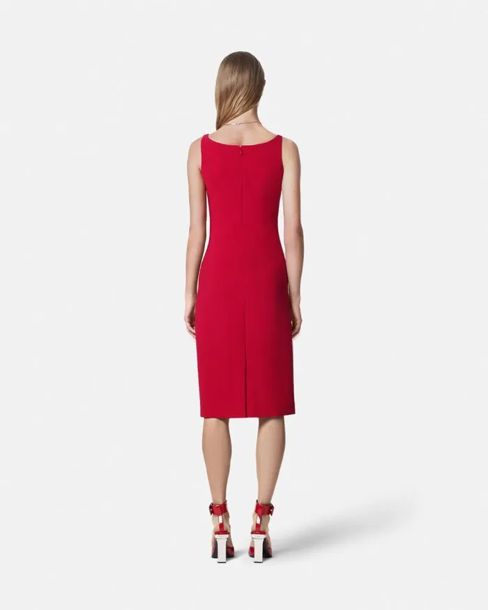 Cady Fitted Midi Dress Red Women Versace Dresses