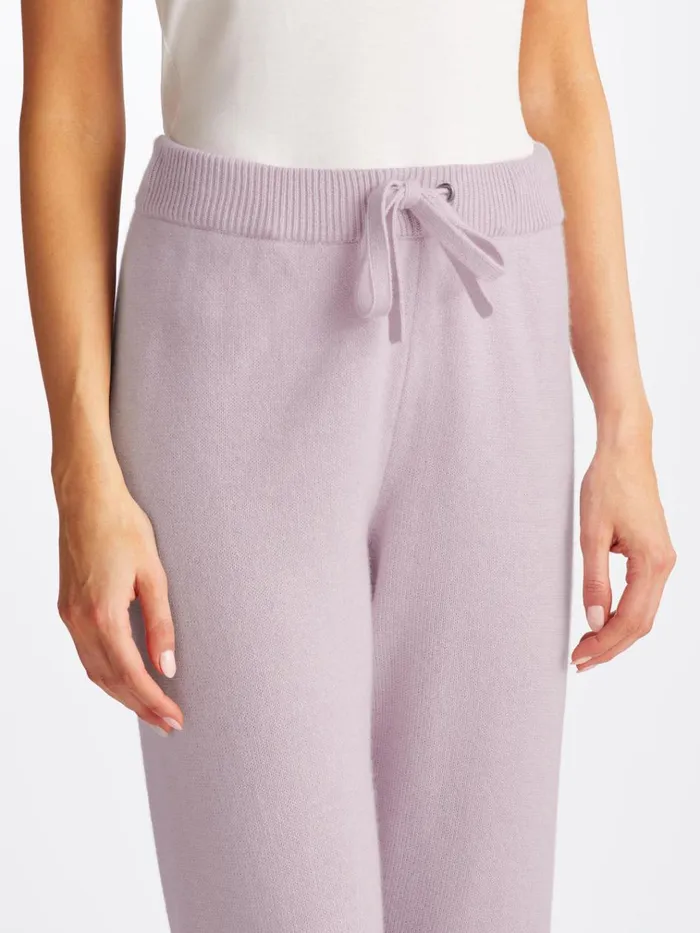 Cashmere Pants Women Derek Rose Track Pants Daphne Cashmere Lilac