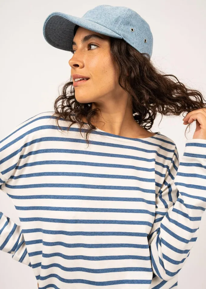 Casquette Classic Cotton Cap Lightdenim Women Saint James Hats and Beanies