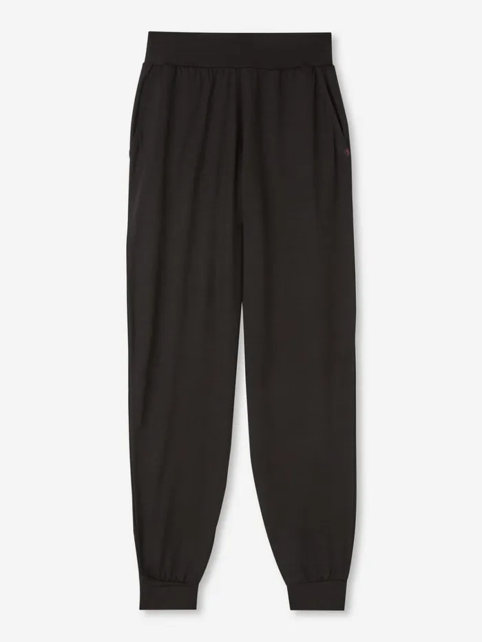 Casual Pants Women Derek Rose Track Pants Basel Micro Modal Stretch Black