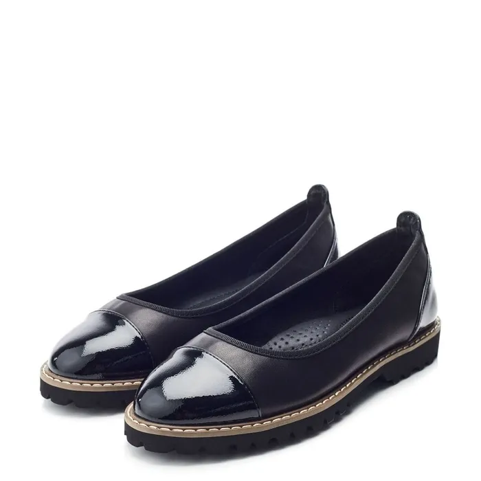 Casual Shoes Women Moda In Pelle Egleton Black Leather