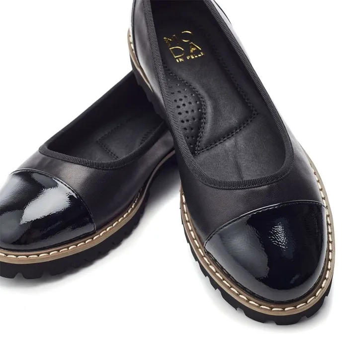 Casual Shoes Women Moda In Pelle Egleton Black Leather