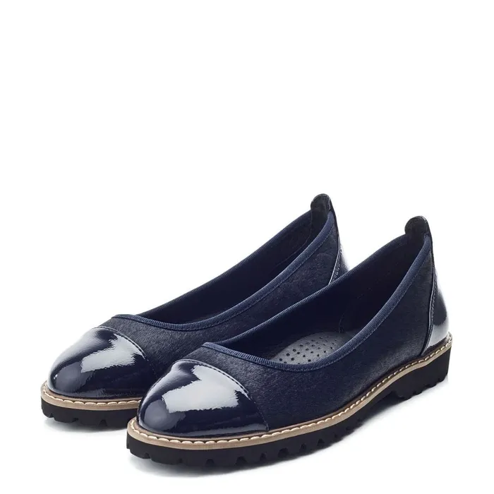 Casual Shoes Women Moda In Pelle Egleton Navy Pony Hair