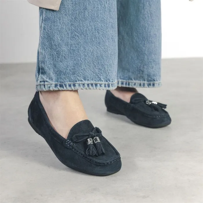 Casual Shoes Women Moda In Pelle Famina Navy Suede