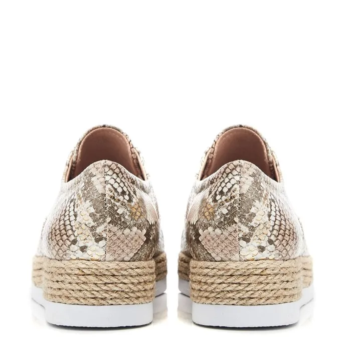 Casual Shoes Women Moda In Pelle Felicie Natural 8211 Gold Snake Print Leather