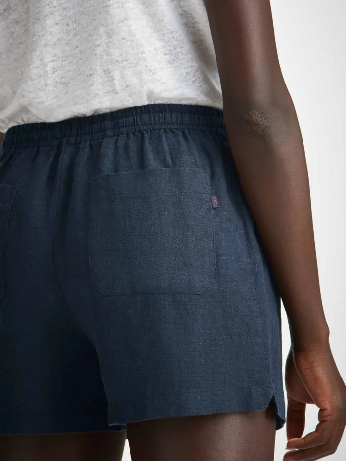Casual Shorts Women Derek Rose Shorts Vienna Linen Navy