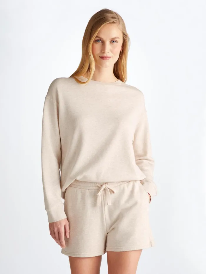 Casual Shorts Women Derek Rose Sweat Shorts Quinn Cotton Modal Oat