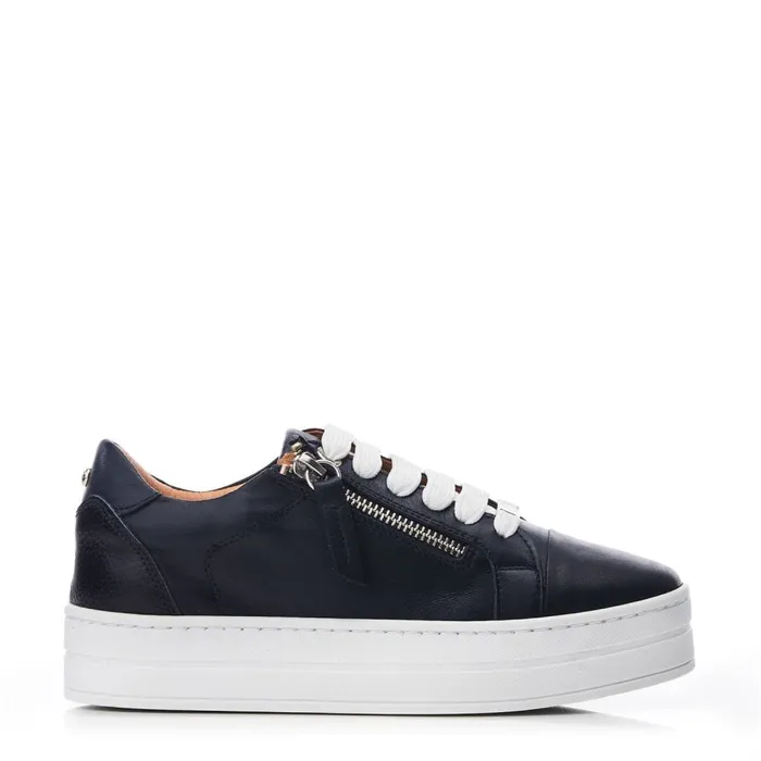 Casual Trainers Women Moda In Pelle Abbiy Navy Leather