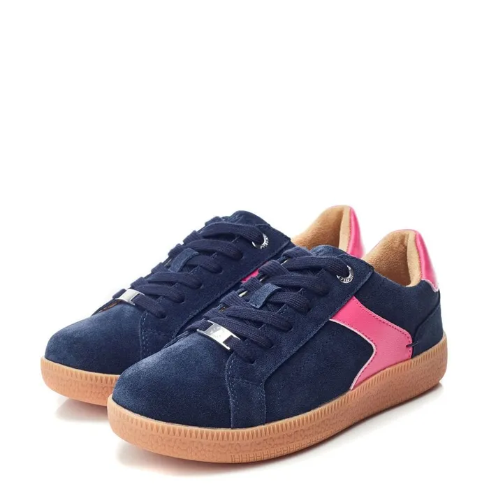 Casual Trainers Women Moda In Pelle Allette Navy Suede