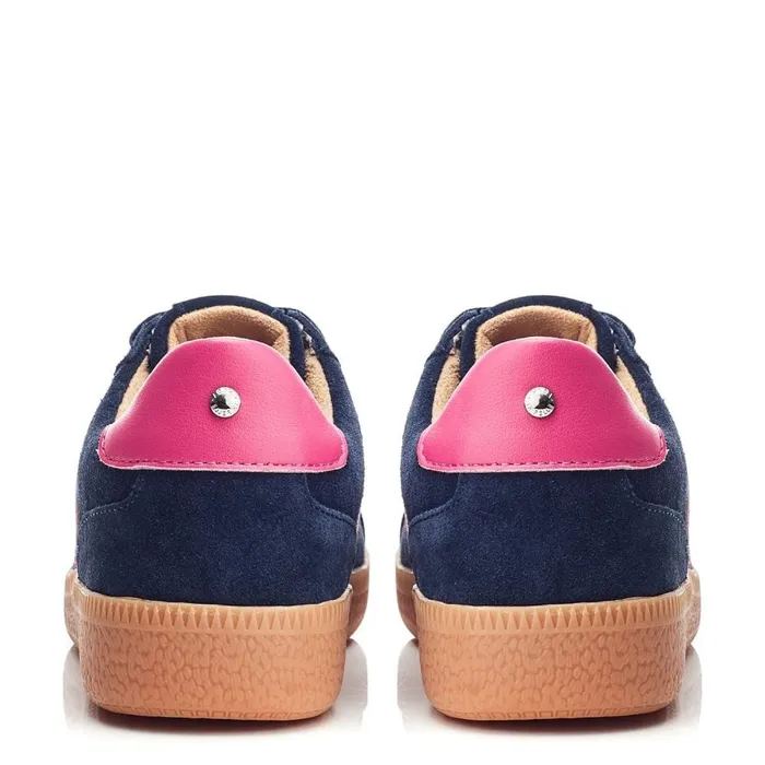 Casual Trainers Women Moda In Pelle Allette Navy Suede