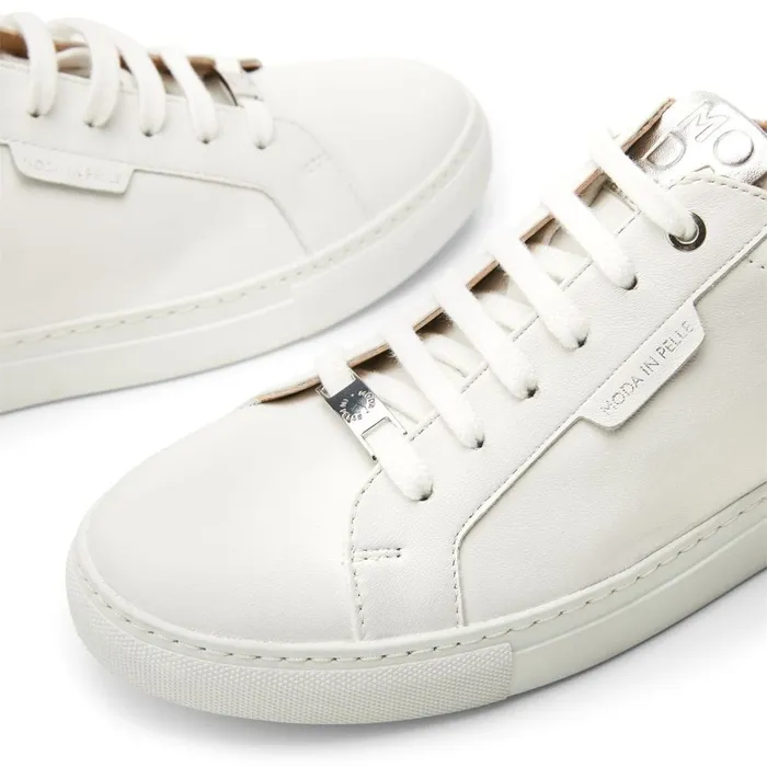 Casual Trainers Women Moda In Pelle Ariba White Leather