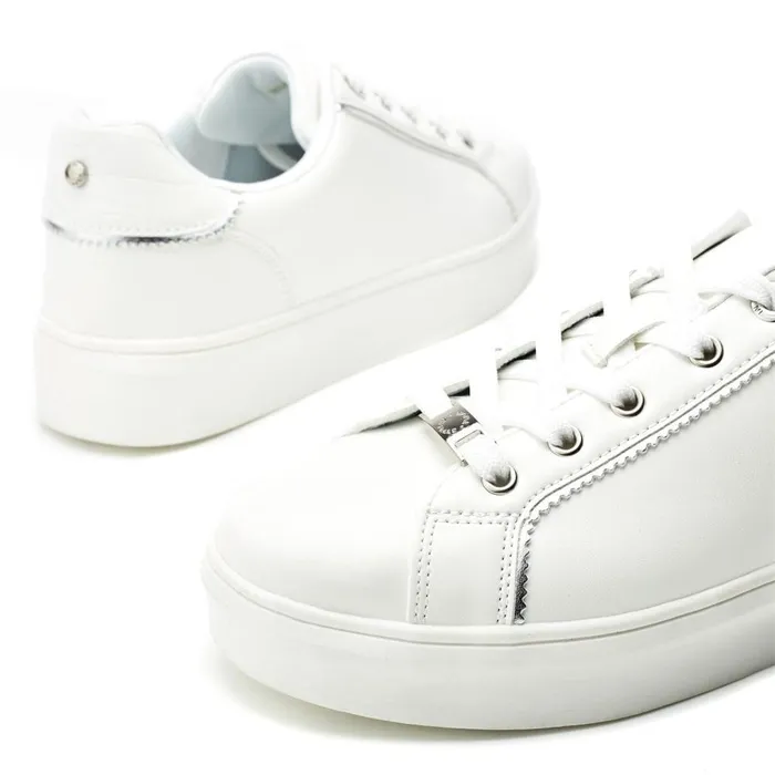 Casual Trainers Women Moda In Pelle Belammy White Porvair