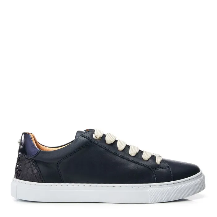 Casual Trainers Women Moda In Pelle Braidie Navy Leather