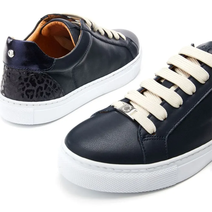Casual Trainers Women Moda In Pelle Braidie Navy Leather