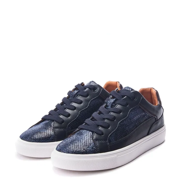 Casual Trainers Women Moda In Pelle Brier Navy Porvair
