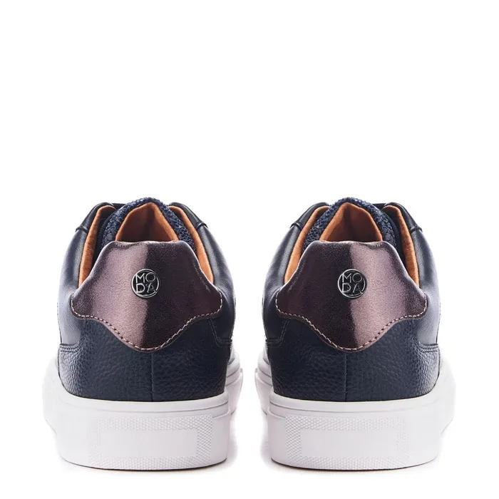 Casual Trainers Women Moda In Pelle Brier Navy Porvair