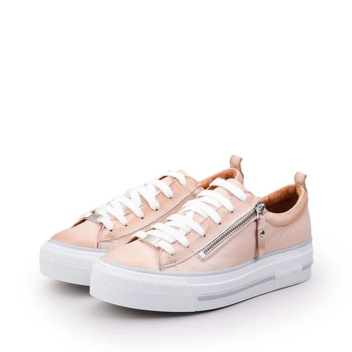 Casual Trainers Women Moda In Pelle Filician Cream Leather