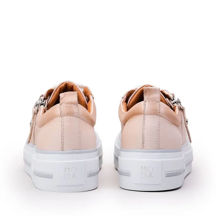 Casual Trainers Women Moda In Pelle Filician Cream Leather