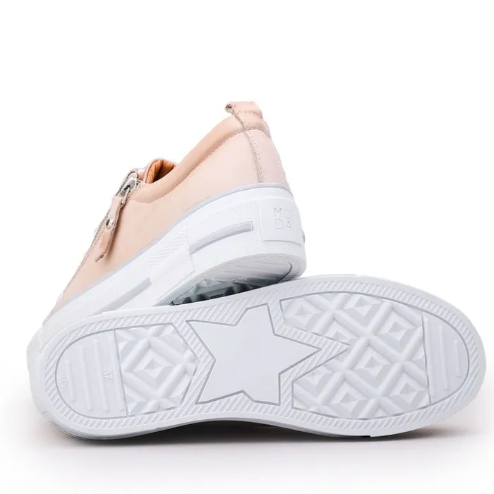 Casual Trainers Women Moda In Pelle Filician Cream Leather
