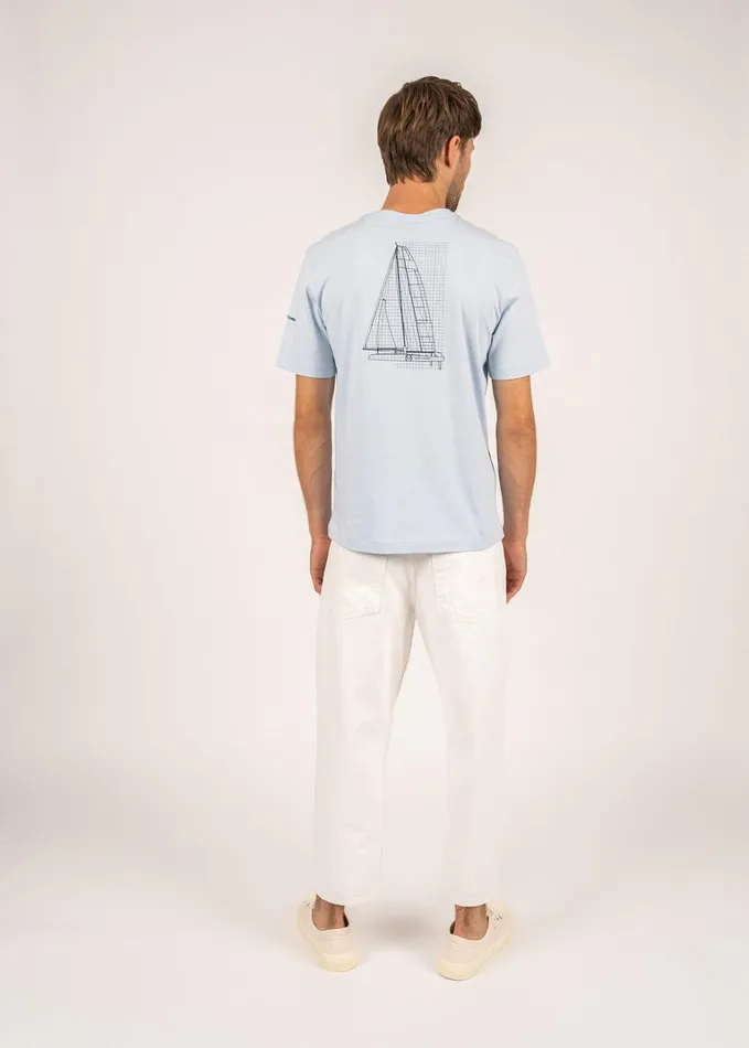 Cedric Tee With Boat Motif 100 Pima Cotton Lightblue Men Saint James TShirts and Polos