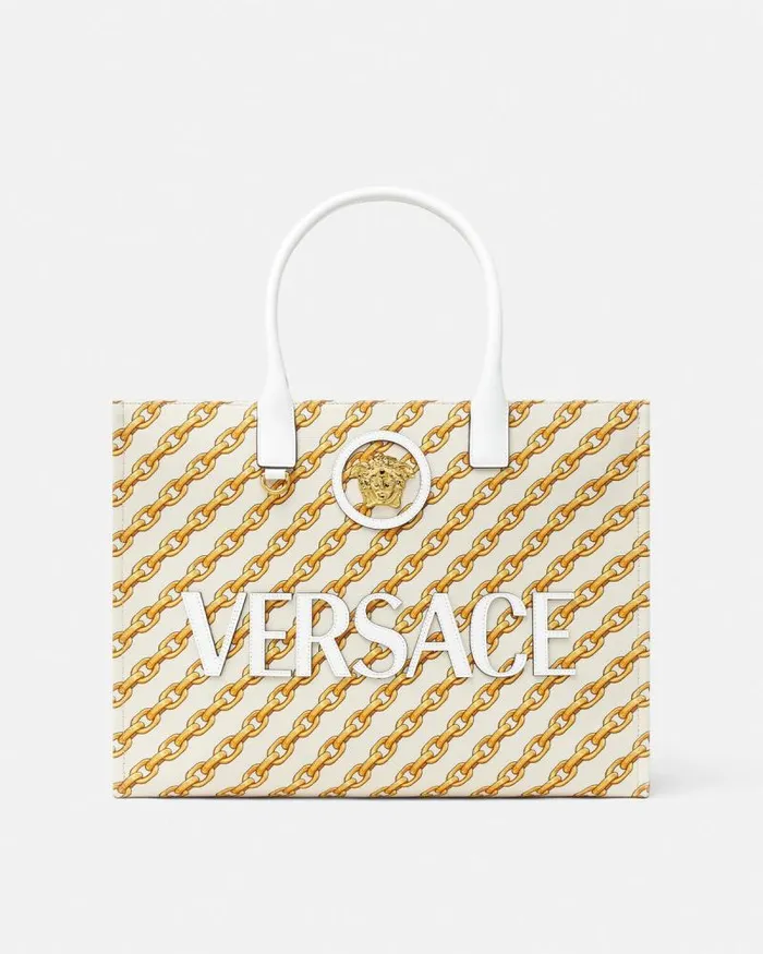 Chain Stripes La Medusa Large Tote Bag Print Women Versace Totes