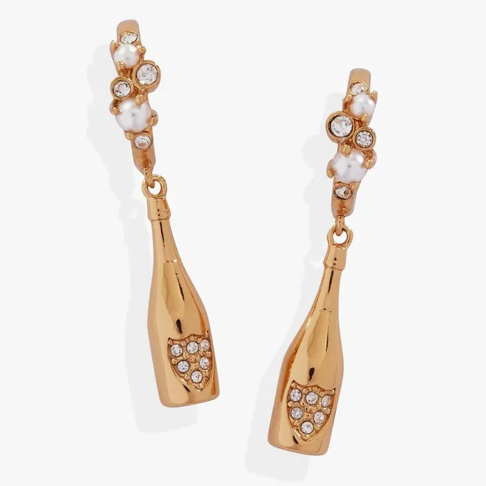 Champagne Drop Huggie Hoop Earrings Gold Women Alex And Ani Earrings
