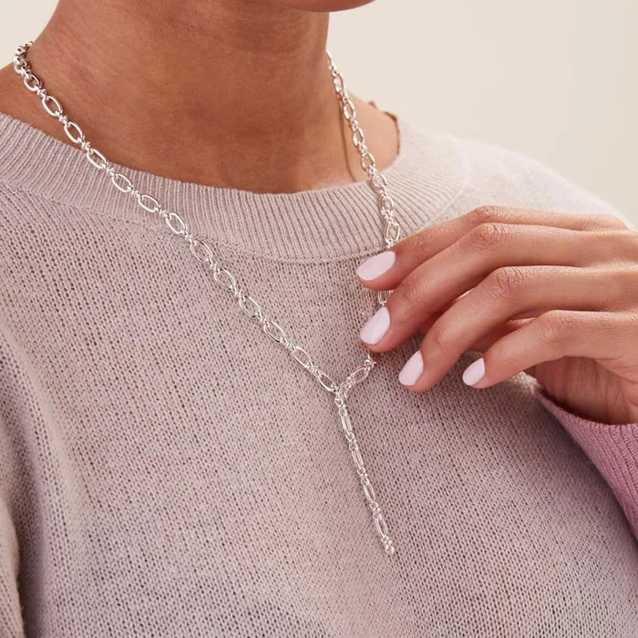 Charm Station Paperclip Chain Y Necklace 20039039 Shiny Silver Women Alex And Ani Necklaces