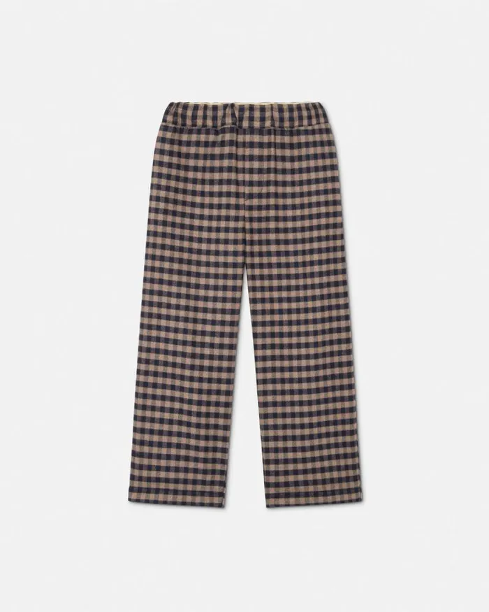 Checked Flannel Kids Pants Brown Children Versace Clothing