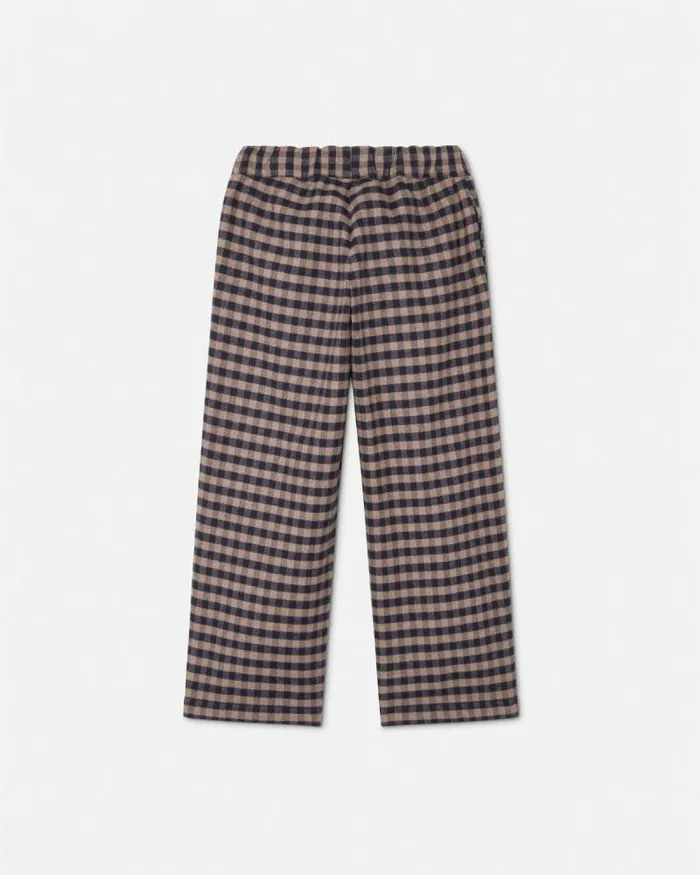 Checked Flannel Kids Pants Brown Children Versace Clothing