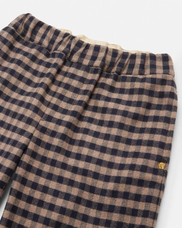 Checked Flannel Kids Pants Brown Children Versace Clothing