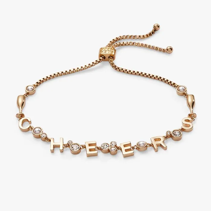 Cheers Champagne Inline Bolo Bracelet Gold Women Alex And Ani Birthday