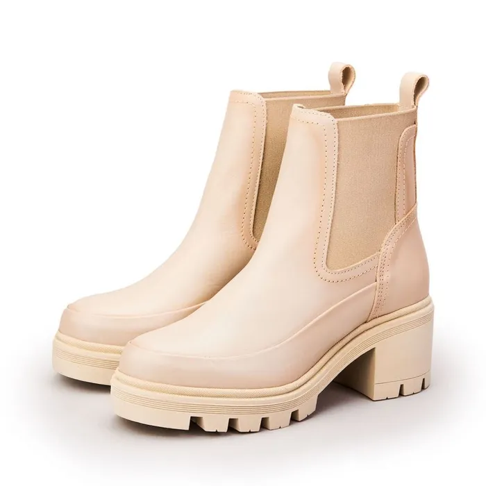 Chelsea Boots Women Moda In Pelle Chella Cream Leather