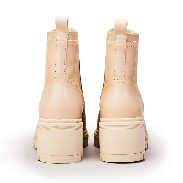 Chelsea Boots Women Moda In Pelle Chella Cream Leather