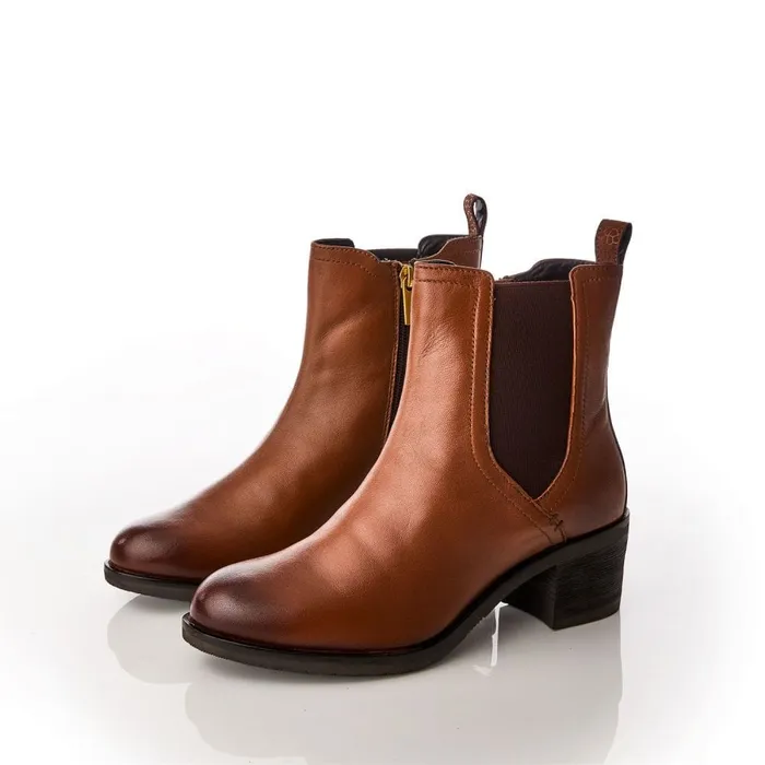Chelsea Boots Women Moda In Pelle Natele Tan Leather