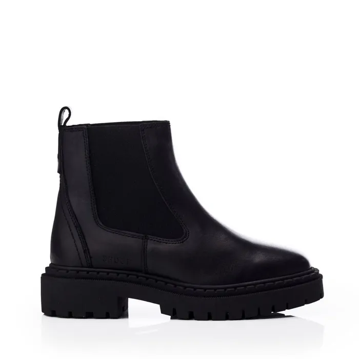 Chelsea Boots Women Moda In Pelle Shoon Sh Santos Black Leather