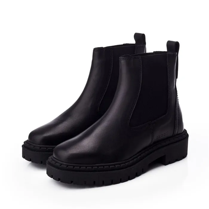 Chelsea Boots Women Moda In Pelle Shoon Sh Santos Black Leather