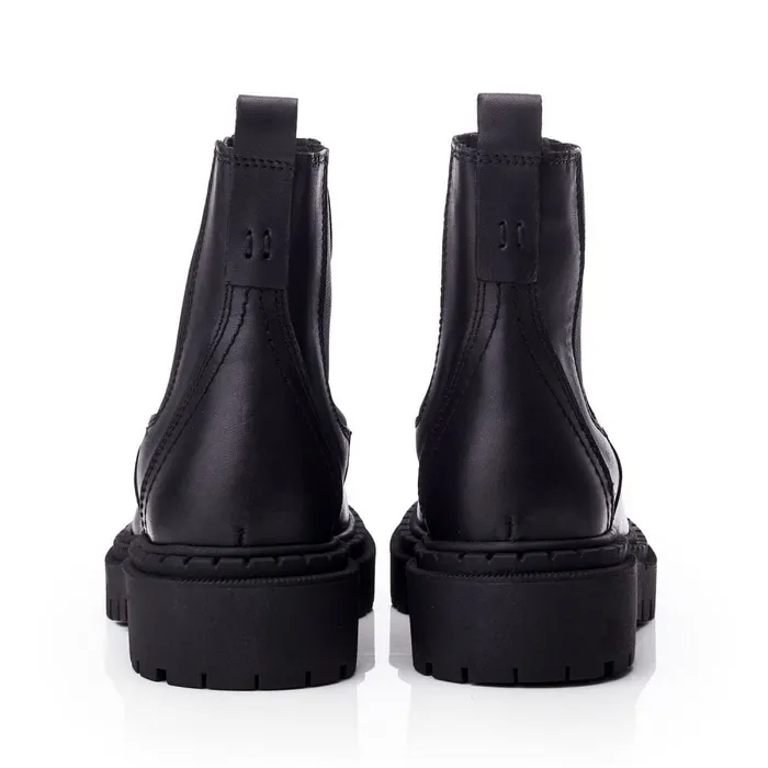 Chelsea Boots Women Moda In Pelle Shoon Sh Santos Black Leather
