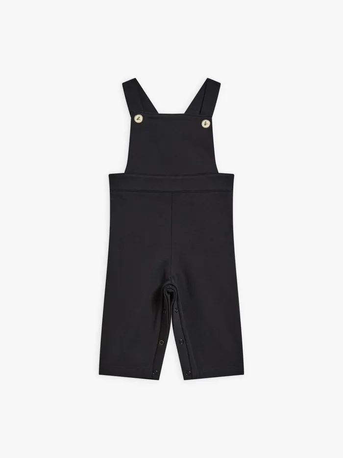 Children Agns B Clothing Black Cotton Fleece Dungarees