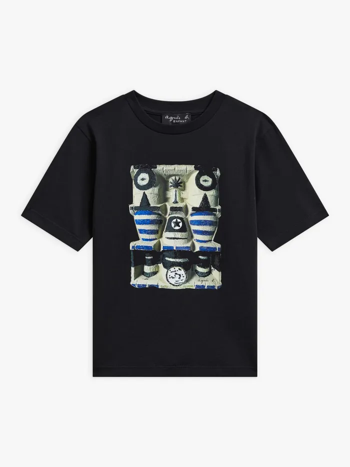 Children Agns B Clothing Black Cotton Jersey 034Robot Carton034 Cardboard Robot Screenprinted Tshirt Children Agns B Clothing Black Cotton Jersey 034Robot Carton034 Cardboard Robot Screenprinted Tshirt