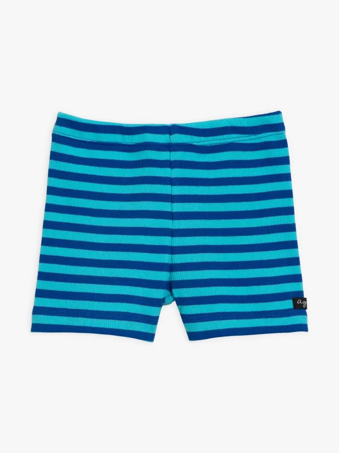 Children Agns B Clothing Blue Cotton Ribbed 88 Stripes Macio Shorts