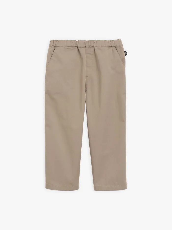 Children Agns B Clothing Dark Taupe Cotton Gabardine Baby Trousers