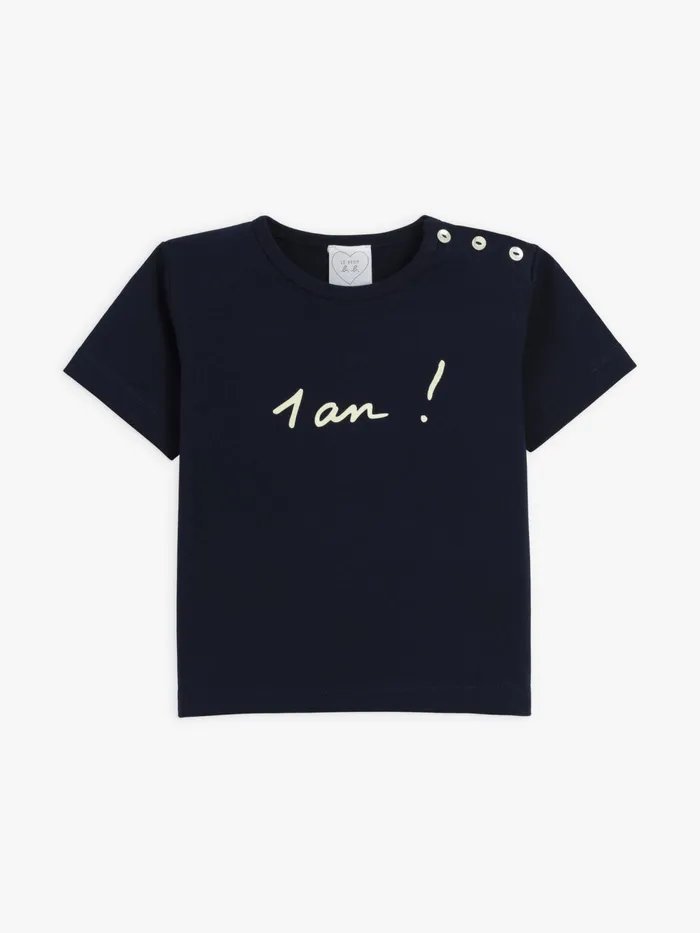 Children Agns B Clothing Navy Blue Anniversaire Birthday Cotton Jersey Baby Top With Short Sleeves Children Agns B Clothing Navy Blue Anniversaire Birthday Cotton Jersey Baby Top With Short Sleeves