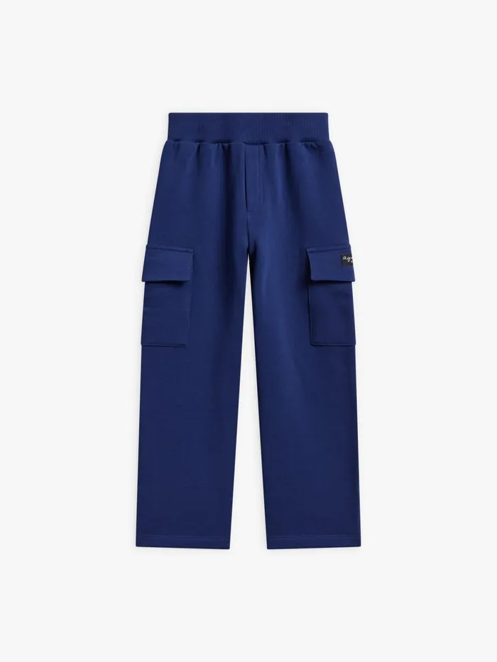 Children Agns B Clothing Navy Blue Cotton Fleece Treillis Trousers