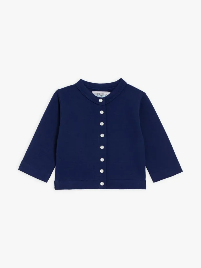 Children Agns B Clothing Navy Blue Snap Cardigan Layette Fleece