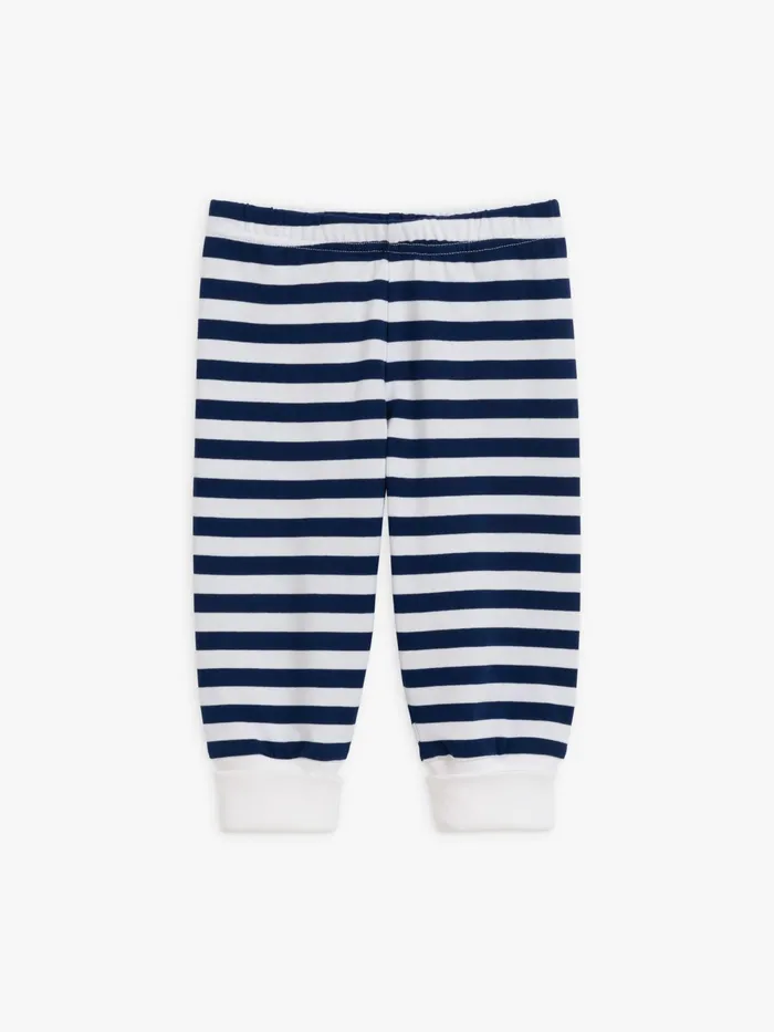 Children Agns B Clothing Turbo Trousers In Blue And White Striped Cotton Jersey