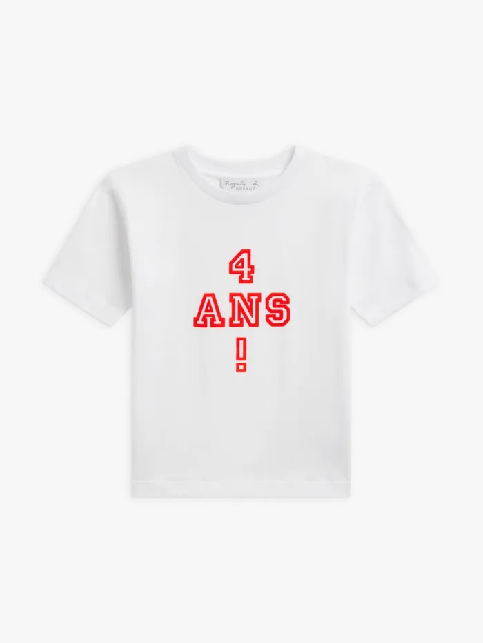 Children Agns B Clothing White Cotton Jersey 034Anniversaire034 Birthday Screenprinted Tshirt Children Agns B Clothing White Cotton Jersey 034Anniversaire034 Birthday Screenprinted Tshirt