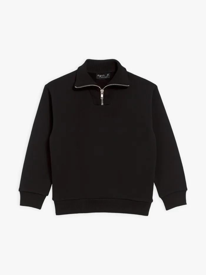 Children Agns B Clothing Zip Black Fleece Sweatshirt