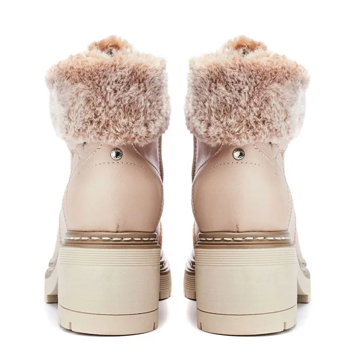 Chunky Boots Women Moda In Pelle Bibani Cream Leather