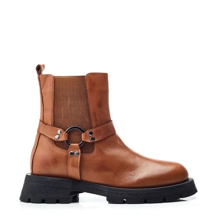 Chunky Boots Women Moda In Pelle Bsoleful BRingo Tan Leather